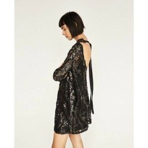 Zara High Neck Sequin Dress- Will donate $ to Ukraine relief